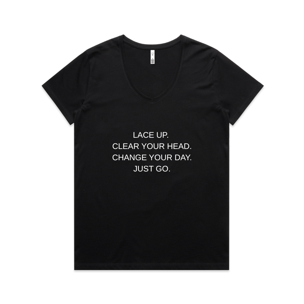 Lace Up V Neck Tee