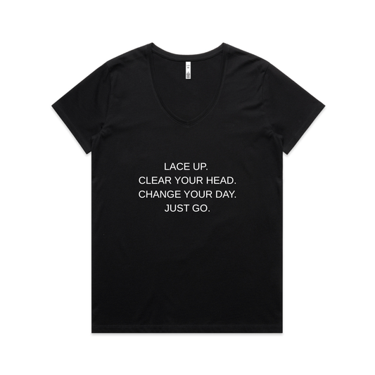Lace Up V Neck Tee