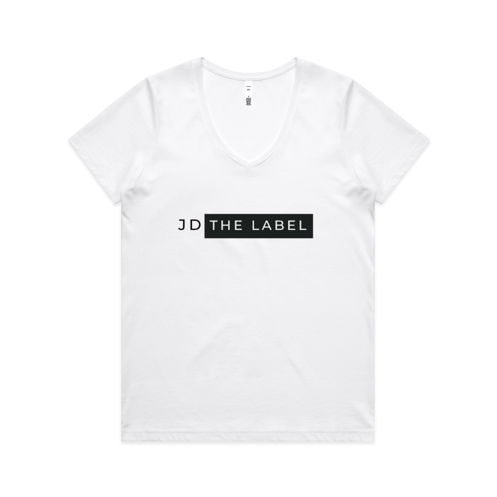 JD The Label Logo V Neck Tee