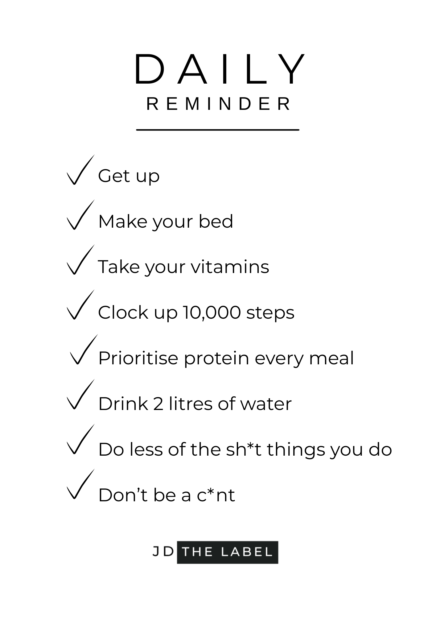 Daily Reminder Minimalist Printable | Digital Download